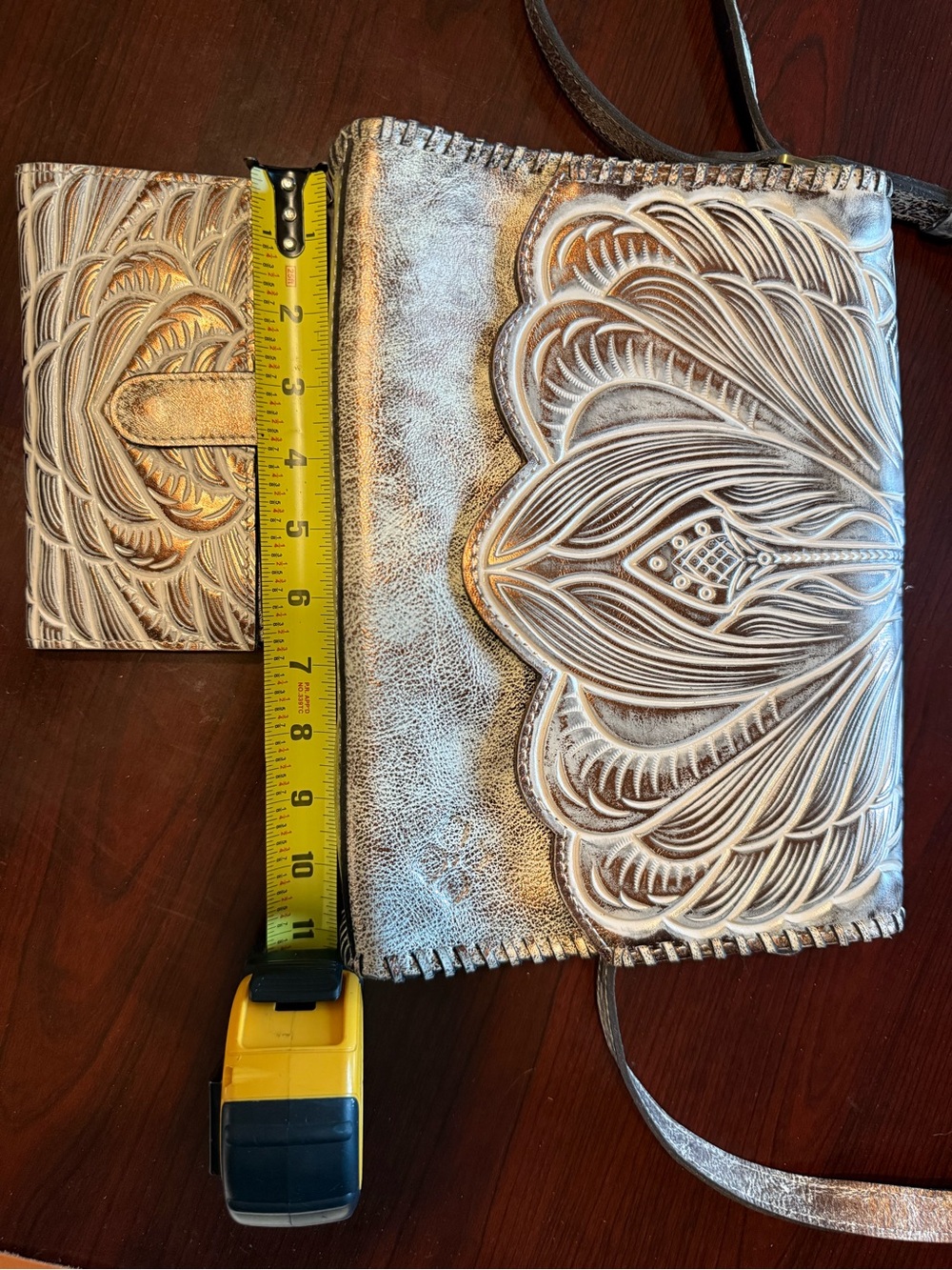Patricia Nash Metallic Embossed Leather Crossbody & Wallet - Picture 9 of 11